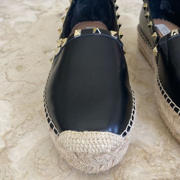 Steve Madden Pauda Platform Espadrilles Gold Tone Studs - Picture 5 of 15